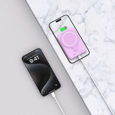 6. Powerbank Tech-Protect LifeMag MagSafe PB11 10000 mAh  - różowy
