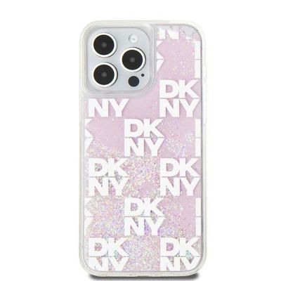 3. Etui DKNY Liquid Glitter Multilogo na iPhone 15 Pro Max - różowe