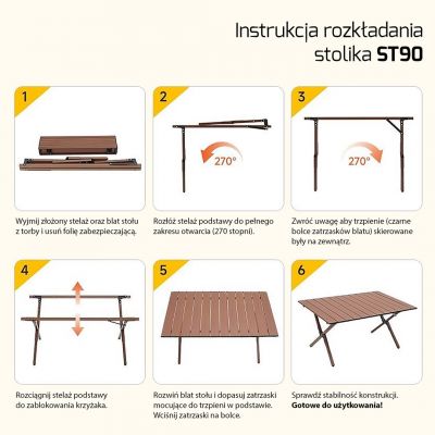 9. PROMIS STÓŁ TURYSTYCZNY, SKLADANY, ZWIJANY ST90