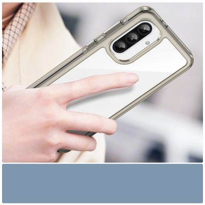 6. Etui Outer Space Case do Samsung Galaxy A26 pokrowiec z elastyczną ramką  - półprzezroczyste, czarne