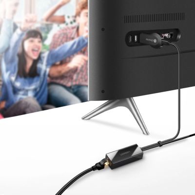 4. Karta sieciowa Ugreen 30985 zewnętrzna do Chromecast ze złączami micro USB / USB-A 100Mb/s 1m - czarna