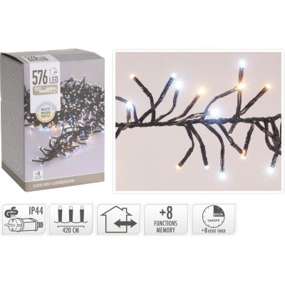 6. LAMPKI CHOINKOWE ŁAŃCUCH ŚWIETLNY 576 LED TIMER ZIMNY CIEPŁY  BIAŁY
