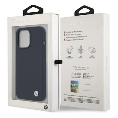8. Etui BMW Silicone Signature na iPhone 13 / 13 Pro - granatowe