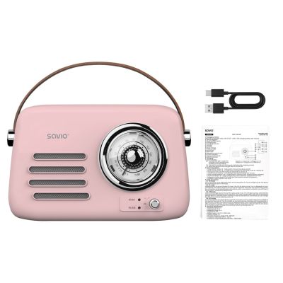 3. SAVIO RADIO PRZENOŚNE RÓŻOWE RS-03