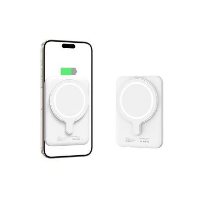 3. Powerbank Tech-Protect LifeMag PB10 z MagSafe 5000mAh 15W port USB-C - biały + kabel USB-C