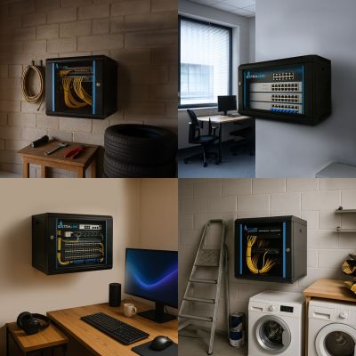 10. Extralink LITE 4U 530X400 WALL-MOUNTED RACKMOUNT CABINET BLACK Stojak wolnostojący/ścienny/podłogowy Czarny