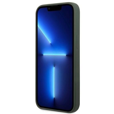 5. Etui Guess Silicone Logo Plate MagSafe na iPhone 13 Pro Max - zielone