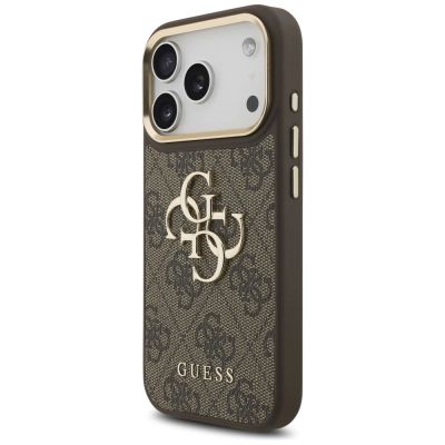 2. Etui Guess 4G Big 4G Classic Logo Big Strap Metal Buttons na iPhone 17 Pro - brązowe
