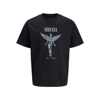 Jack&Jones koszulka t-shirt Nirvana JPRBLUNIRVANA SS TEE 12287521 BLACK