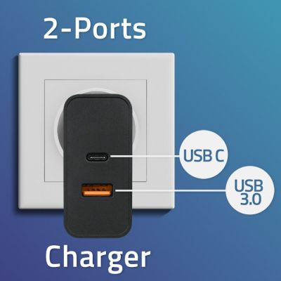 2. QOLTEC ŁADOWARKA SUPER QUICK PD | 1XUSB-C | 1XUSB | 90W | 5-20V | 2.4-4.35A | CZARNA