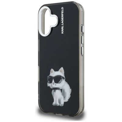 6. Etui Karl Lagerfeld IML Aquarelle Choupette & Logo na iPhone 16 - czarne