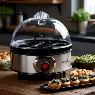 8. GREENBLUE AUTOMATYCZNY JAJOWAR, MOC 400W, DO 7 JAJ, MIARKA, 220-240V~, 50 HZ GB572