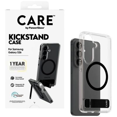 5. Etui CARE by PanzerGlass Urban Explorer Transparent w. Black Qi na Samsung Galaxy S26 - przezroczyste