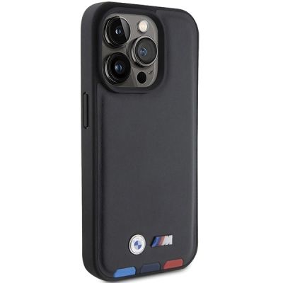 4. Etui BMW Leather Stamp Tricolor do iPhone 15 Pro - czarne