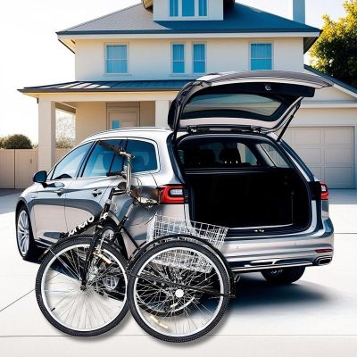 8. ROWER 3-KOŁOWY SKŁADANY 24 CZARNY SHIMANO 7-BIEGOWY