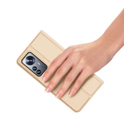 8. Dux Ducis Skin Pro kabura etui pokrowiec z klapką Xiaomi 12 Pro złoty
