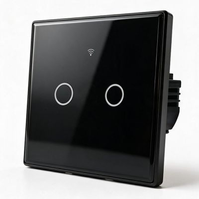 12. QOLTEC WŁĄCZNIK/WYŁĄCZNIK ŚWIATŁA | DOTYKOWY 2-KANAŁOWY | WI-FI | TIMER | TUYA | CZARNY