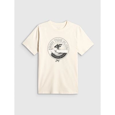 5. T-shirt regular z nadrukiem męski 4F 4FRSS26TTSHM4298-11S