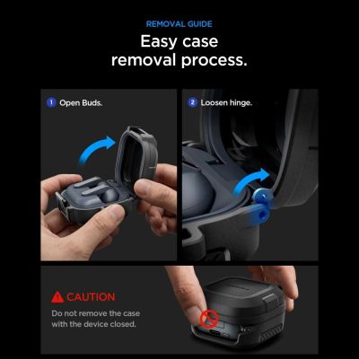 12. Etui Spigen Lock Fit na Samsung Galaxy Buds 4 / 4 Pro - czarne matowe