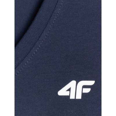 4. T-shirt basic z dekoltem typu serek damski 4F 4FWMM00TTSHF3307-31S