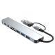 3. Adapter Tech-Protect HB06 HUB Adapter 8w1 TYP-C + USB2.0 + USB3.0 + SD/TF + AV3.5 - szary