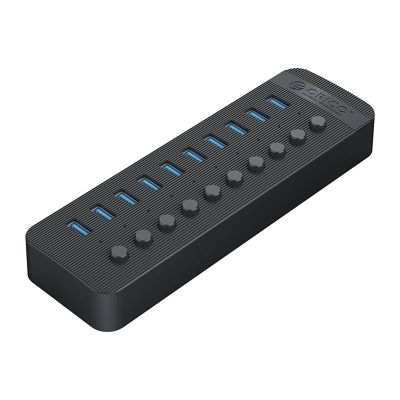 Hub Orico CT2U3-10AB 10x USB-A 3.0 z włącznikami - czarny