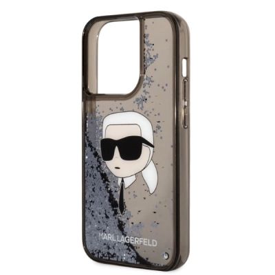 6. Etui Karl Lagerfeld Glitter Karl's Head na iPhone 14 Pro - czarne