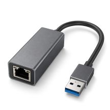 Adapter sieciowy Wozinsky WAU-45A Ethernet karta sieciowa LAN Gigabit RJ45 1000 Mb/s USB-A - szara