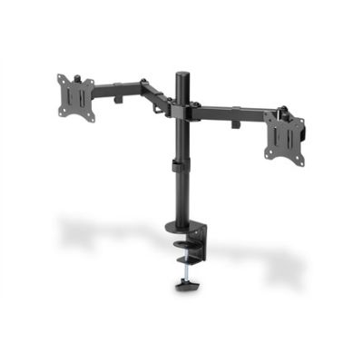 10. DIGITUS UCHWYT BIURKOWY PODWÓJNY Z ZACISKIEM 2XLCD MAX. 32" MAX. OBCIĄŻENIE 2X 8KG UCHYLNO-OBROTOWY CZARNY DA-90400