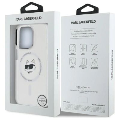 8. Etui Karl Lagerfeld IML Metal Choupette Head MagSafe na iPhone 14 Pro - białe