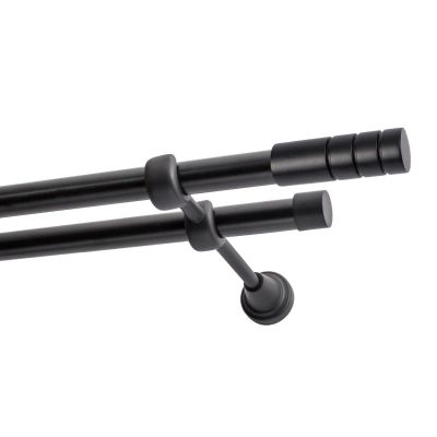 KARNISZ PODWÓJNY FI 19 MM CZARNY 200 CM TECHNO KOWALSKI