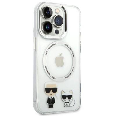 4. Etui Karl Lagerfeld Karl&Choupette Aluminium MagSafe na iPhone 14 Pro Max - przezroczyste