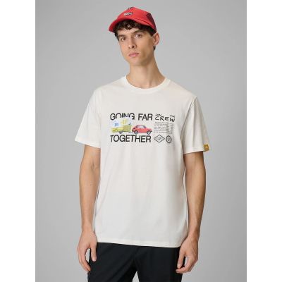 T-shirt regular z nadrukiem męski 4F 4FRSS26TTSHM3810-11S