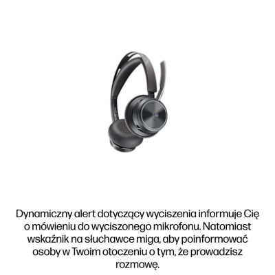214. Słuchawki Poly Voyager Focus 2-M USB-C-C Headset USB-C/A Adapter Charging Stand No localization Retail Packaging