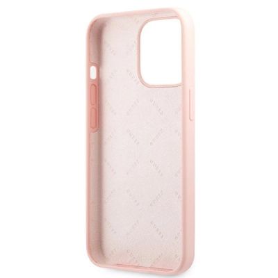 7. Etui Guess Silicone 4G Logo na iPhone 13 Pro / iPhone 13 - różowe