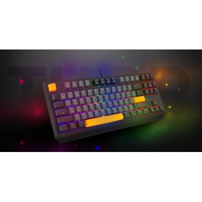 34. GENESIS Thor 230 TKL klawiatura Gaming USB + RF Wireless + Bluetooth QWERTY Czarny, Szary, Pomarańczowy