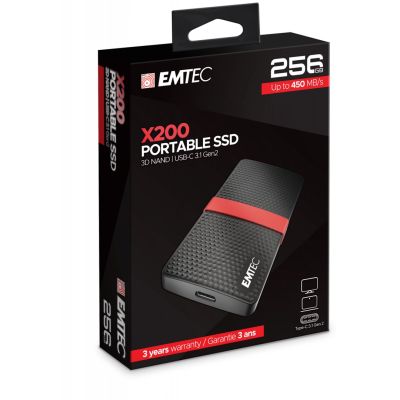 2. Emtec X200 256 GB USB Type-C 3.2 Gen 1 (3.1 Gen 1) Czarny, Czerwony