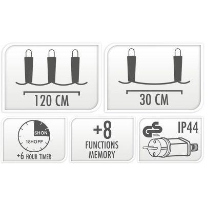 15. LAMPKI CHOINKOWE KURTYNA ŚWIETLNA 120x120 CM 232LED MULTIKOLOR PŁATKI ŚNIEGU