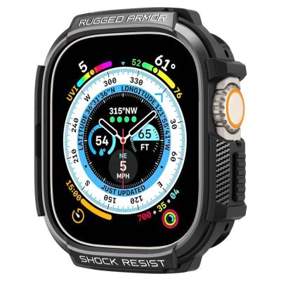 16. Etui Spigen Rugged Armor na Apple Watch Ultra (49 mm) - czarny mat