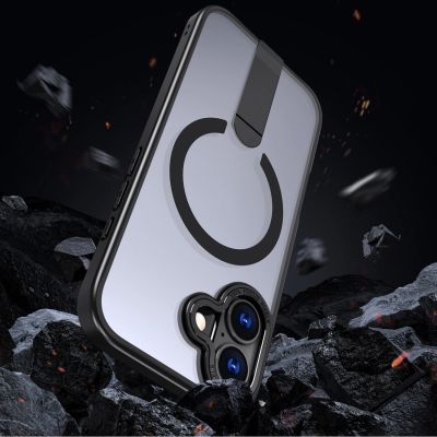 5. Etui Hybrid Armor X na iPhone 17 z podstawką kompatybilne z MagSafe - czarne