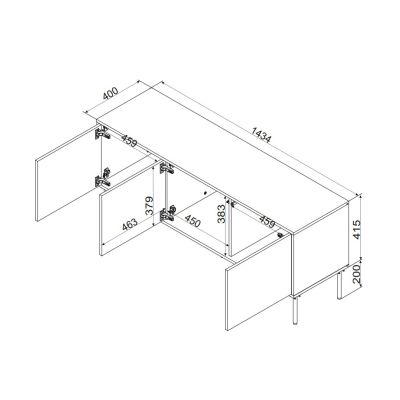 7. Szafka RTV INSERTO 3D 143,5x40x61,5 kaszmir + LED