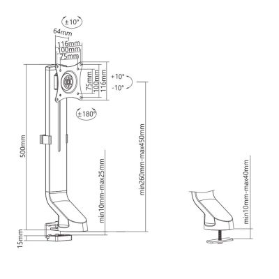 6. Uchwyt biurkowy do monitora Maclean MC-853 (biurkowy; 17" - 32"; max. 8kg)
