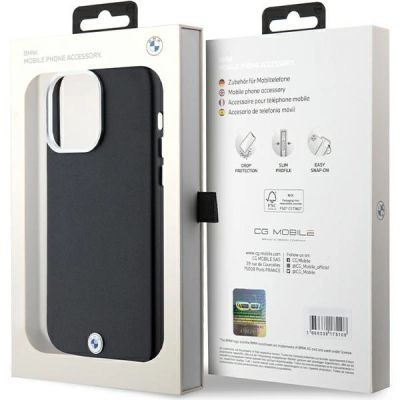 8. Etui BMW Signature Wrapped Metal MagSafe na iPhone 15 Pro Max - czarne