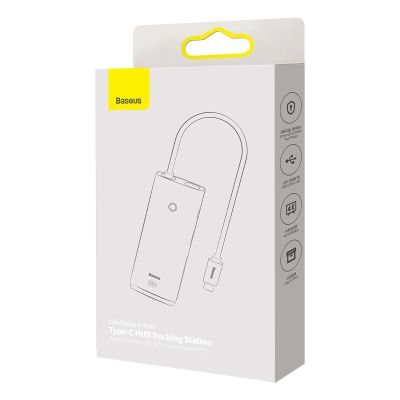 5. Baseus Lite Series wielofunkcyjny HUB USB Typ C - 2 x USB 3.0 / USB Typ C / HDMI 1,4 / SD/TF OTG czarny (WKQX050001)