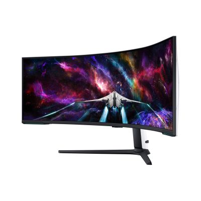 5. Samsung Odyssey S57CG954NU monitor komputerowy 144,8 cm (57") 7680 x 2160 px 8K Ultra HD QLED Czarny, Biały