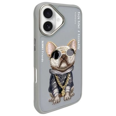 2. Etui Nimmy Glasses Cool Dog na iPhone 16 - szare