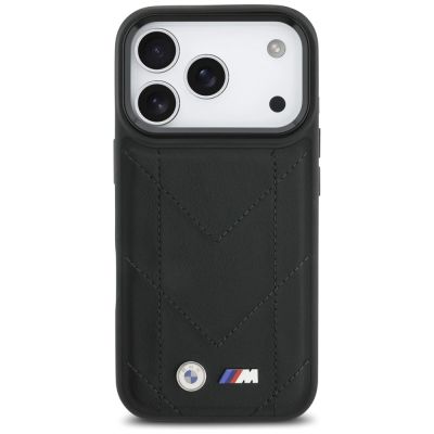 3. Etui BMW M Quilted Logo MagSafe na iPhone 17 Pro - czarne