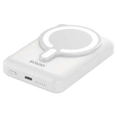 3. SAVIO POWERBANK 10000 MAH MAGNETYCZNY BIAŁY BA-13
