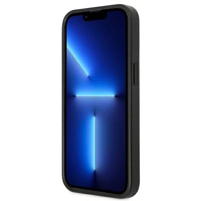 5. Etui Guess Saffiano Triangle Logo Cardslot na iPhone 13 / 13 Pro - czarne