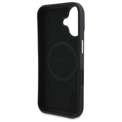 7. Etui Guess Grained Triangle MagSafe na iPhone 16 - czarne